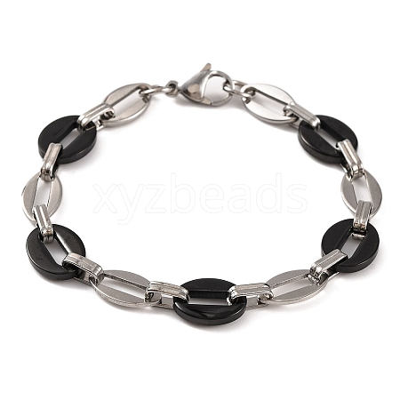 304 Stainless Steel Coffee Bean Chain Bracelets BJEW-B078-67EBP-1