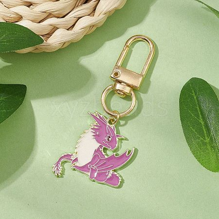 Alloy Enamel Dragon Pendant Decorations HJEW-JM02698-03-1