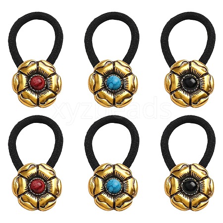 6Pcs 3 Colors Alloy Hair Ties DIY-CY0001-80A-1