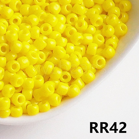 Opaque 6/0 Glass Seed Beads SEED-I013-4mm-RR42-1