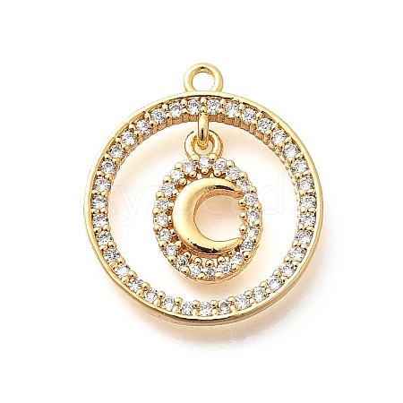 Brass Micro Pave Cubic Zirconia Pendants KK-G519-06G-02-1