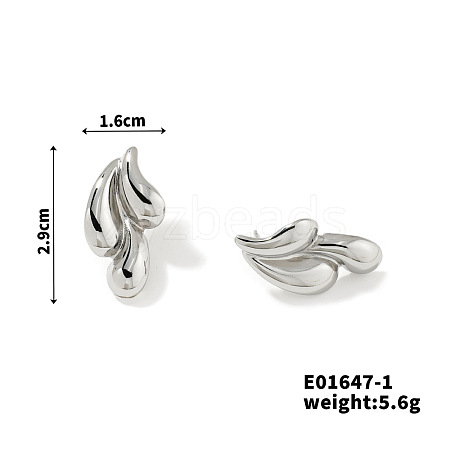 Shiny Teardrop Stud Earrings for Women GG4806-1-1