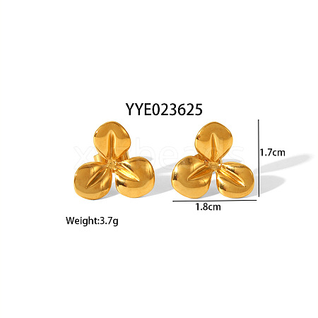 Elegant Flower Stainless Steel Stud Earrings Jewelry Accessories MD4643-2-1