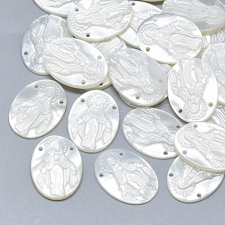 Natural White Shell Mother of Pearl Shell Pendants SSHEL-S264-010-1