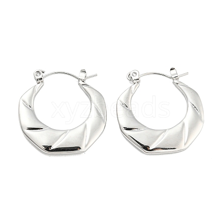 Non-Tarnish Twist Ring 304 Stainless Steel Hoop Earrings for Women EJEW-C067-04P-1