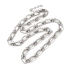 304 Stainless Steel Oval Links Necklace for Women NJEW-B107-07P-02-1