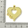 Mother's Day Real 18K Gold Plated Brass Micro Pave Clear Cubic Zirconia Pendants KK-H472-13G-05-3