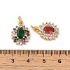 Brass Micro Pave Cubic Zirconia Pendants KK-R162-088G-3