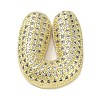 Rack Plating Brass Micro Pave Clear Cubic Zirconia Pendants X-KK-R163-05U-G-1