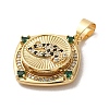 Brass Micro Pave Cubic Zirconia Pendants KK-R162-086A-G-2