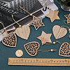 Gorgecraft 2 Sets 2 Style Christmas Theme Wood Pendants Decoration HJEW-GF0001-39B-3