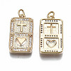 Brass Micro Pave Clear Cubic Zirconia Pendants LS-KK-S356-233G-NF-2