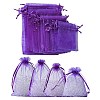 30Pcs 4 Styles Rectangle Organza Bags Jewellery Storage Pouches Wedding Favour Party Mesh Drawstring Gift OP-FS0001-01E-4