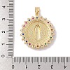 Brass Cubic Zirconia Pendants KK-Z050-07G-01-3