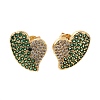 Brass Pave Cubic Zirconia Stud Earrings EJEW-M088-06G-03-1