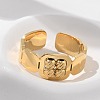 Square 304 Stainless Steel Open Cuff Rings for Women Men RJEW-A052-06G-2