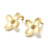 Rack Plating Flower Brass Stud Earrings EJEW-H016-26G-2