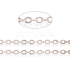 Brass Flat Oval Cable Chains X-CHC025Y-01-RG-1