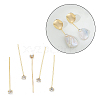 Brass Micro Pave Clear Cubic Zirconia Head Pins KK-M306-09G-03-1