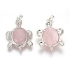 Natural Rose Quartz Pendants G-O164-01F-2