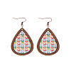 Wood Dangle Earrings FS-WG89FD2-03-1