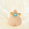 Natural Turquoise Finger Rings RJEW-Q006-01G-G-4