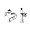 Tibetan Style Heart Toggle Clasps LF1109Y-1