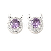 Brass Micro Pave Cubic Zirconia Beads KK-G531-01S-04-1