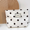 Fashion Polka Dots Pattern Portable Corduroy Makeup Cosmetic Storage Bag PAAG-PW0001-137A-1