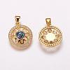 Brass Micro Pave Cubic Zirconia Pendants ZIRC-F057-03A-2