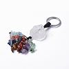 Natural Mixed Gemstone Nugget with Mixed Gemstone Chips Tassel Keychains KEYC-P012-02P-2