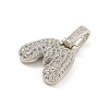 Brass Micro Pave Clear Cubic Zirconia Pendants KK-B099-01P-M-2