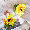 CRASPIRE 2Pcs Artificial Silk Sunflower Boutonniere Brooch JEWB-CP0001-01-6