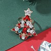 Christmas Tree Alloy Coloful Rhinestone Adjustable Rings FS-WG4E2D0-01-1