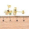 Brass Micro Pave Cubic Zirconia Flower Stud Earrings EJEW-H174-01A-G-5