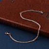 Brass Rope Chain Bracelets for Women BJEW-G735-08RG-2