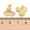 Brass Enamel Stud Earring Findings KK-CBA58F9-01G-02-3