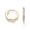 Brass Micro Pave Cubic Zirconia Huggie Hoop Earring Findings KK-T063-013-NF-3