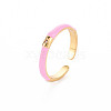 Brass Enamel Cuff Rings RJEW-T016-24-NF-4