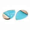 Transparent Resin & Walnut Wood Pendants X-RESI-T035-28-A02-3