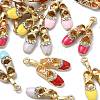 16pcs 8 Colors Zinc Alloy Enamel Pendants PALLOY-CJ0001-144-3