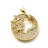 Rack Plating Brass Micro Pave Cubic Zirconia Pendants KK-L226-050G-03-1