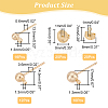 38Pcs 3 Size Brass Ball Stud Earring Post KK-AR0003-01-2