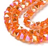 Electroplate Glass Beads Strands GLAA-Q105-02O-3