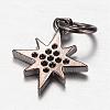 Brass Micro Pave Cubic Zirconia Charms ZIRC-K045-07B-2