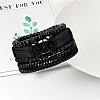 1Pc Cowhide & Imitation Leather Cord Knitted Multi-strand Bracelets AJEW-GF0011-50D-4