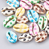 Printed Cowrie Shell Beads SHEL-S274-03-1