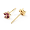 Cubic Zirconia Flower Stud Earrings EJEW-C035-15G-04-2