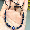 Adjustable Glass Evil Eye Brided Bead Bracelet TV3992-2-1