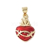 Brass Enamel Pendants KK-C089-01G-1